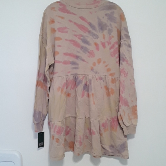 Mini Dress Swing Skirt Tiered Tie Dye Pastel - Picture 11 of 14